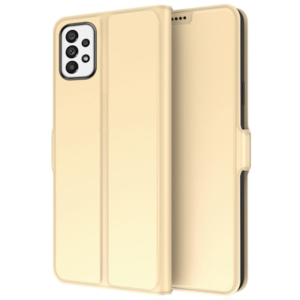 Sileä ja ohut premium-PU-nahkakotelo Samsung Galaxy A73 - Kulta Gold