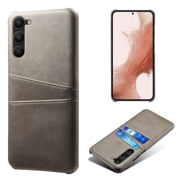 Samsung Galaxy S23 Plus skal med korthållare - Silver/Grå Silvergrå