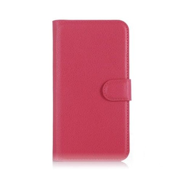 Læder-etui med Litchi overflade og kortholder til Microsoft Lumia 650 - Rosa Pink