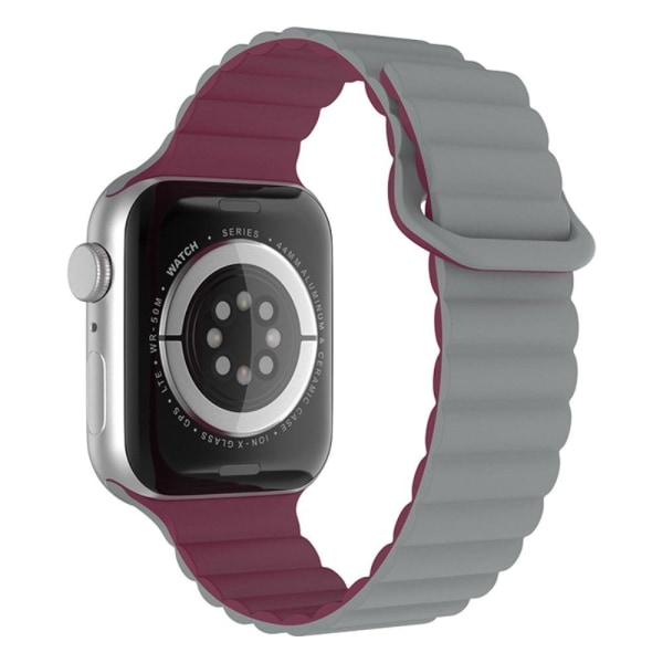 Apple Watch Series 8 (41mm) silicone watch strap - Grey / Wine R Red