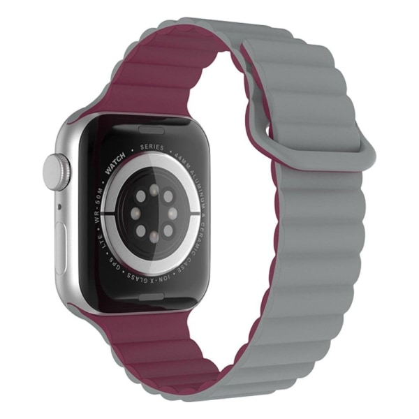 Apple Watch Series 8 (41mm) silicone watch strap - Grey / Wine R Röd