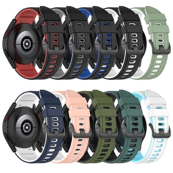 Samsung Galaxy Watch 4 / Watch 3 (41mm) dubbelfärgat klockarmband i silikon - Midnattsblå multifärg