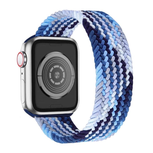 Apple Watch Series 8 (45mm) / Watch Ultra klockarmband i elastisk nylon - Blå / Vit / Vit Blå