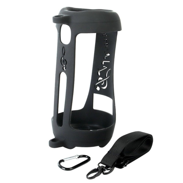 JBL Pulse 5 silicone cover with strap and carabiner - Black Svart
