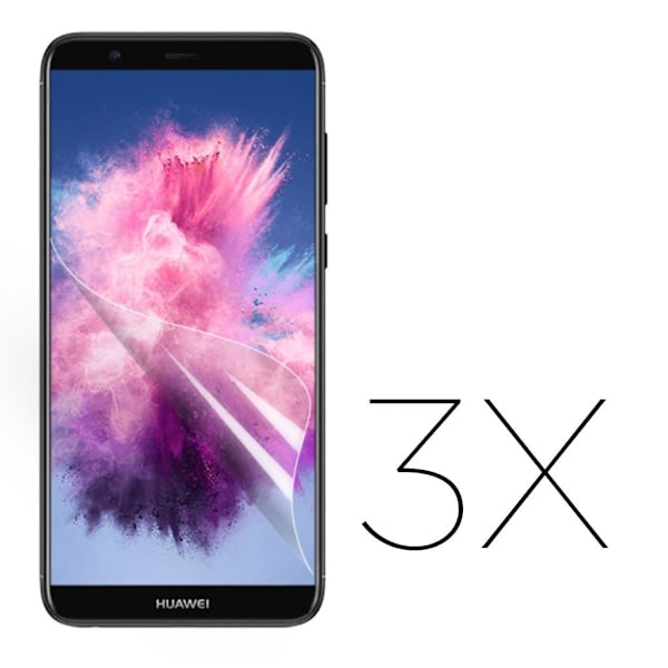 Huawei P Smart Plus beskyttelsesfilm i ordinært materiale til LCD skærm - Transparent, 3 stk Transparent