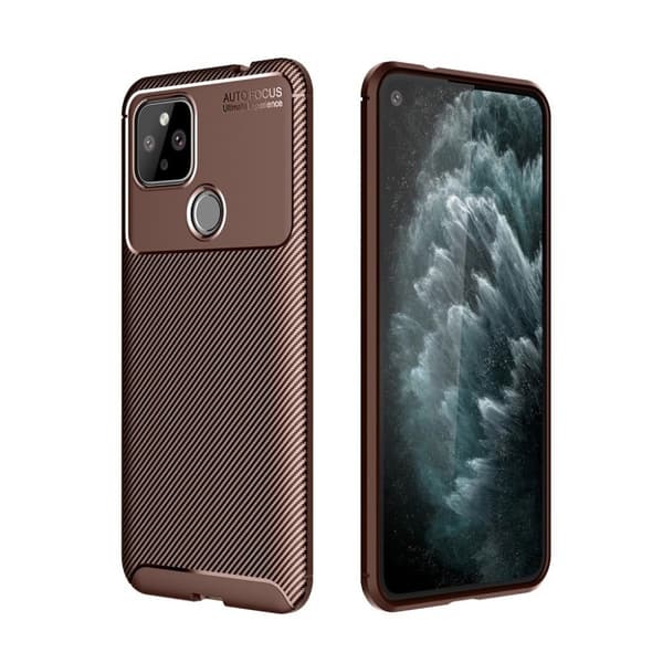 Carbon Shield Google Pixel 5 XL deksel - Brun Brown