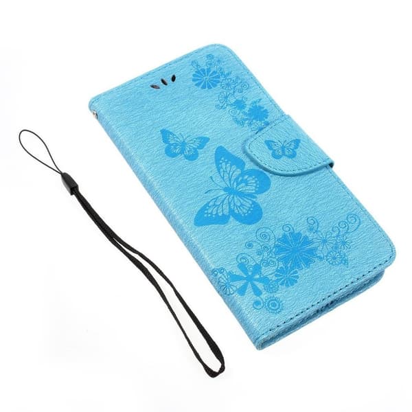 Samsung Galaxy A3 (2017) Avtrykk Lær Flip Etui - Blå Blue