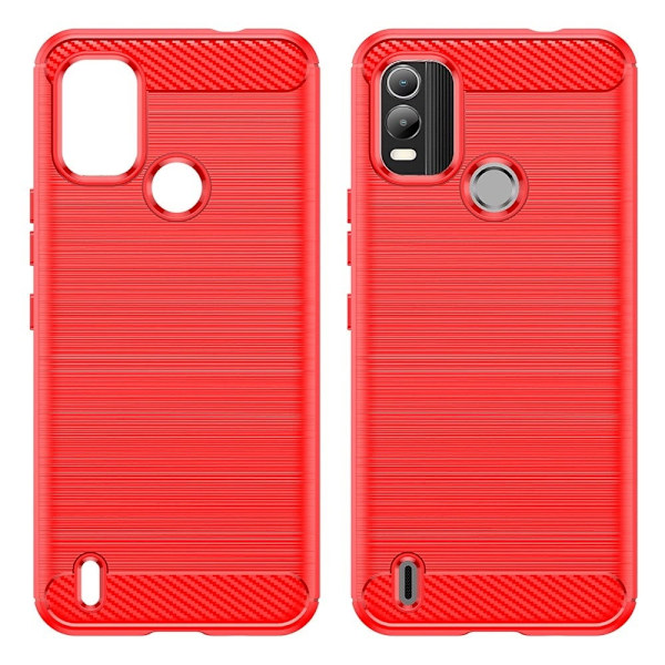 Carbon Flex Suojakotelo Nokia C21 Plus - Punainen Red