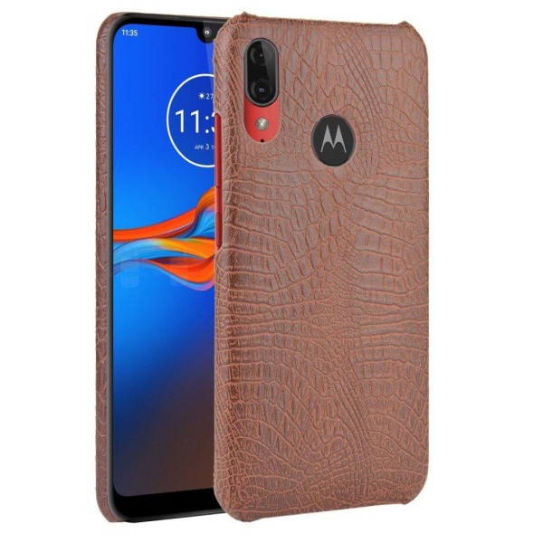 Croco Motorola Moto E6 Plus skal - Brun Brun