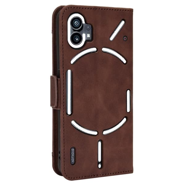 Stilfuldt Læder Etui med Pung til Nothing Phone (1) - Brun Brown