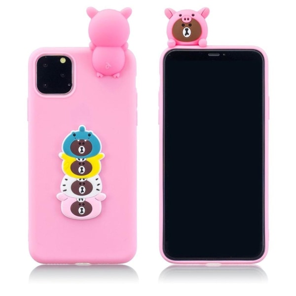 Cute 3D iPhone 11 Pro kuoret - Tummanpinkit Karhut Pink