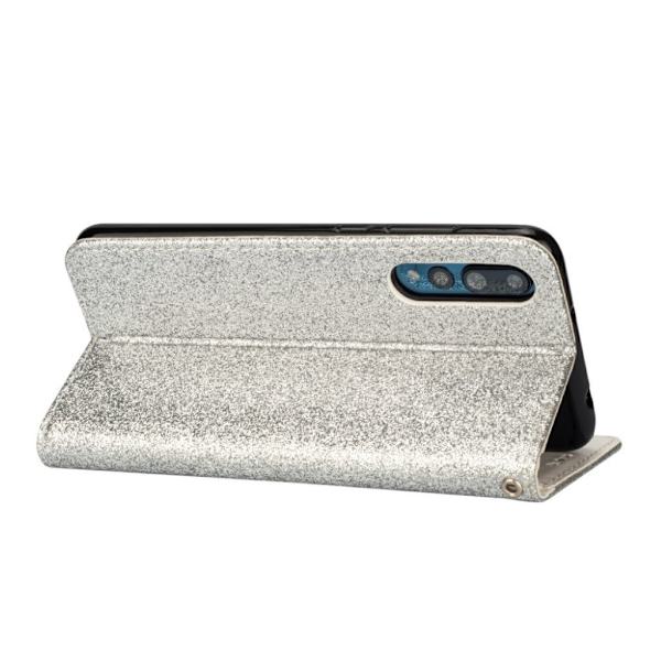 Zipper läder Huawei P20 Pro fodral med plånbok - Silver/Grå Silvergrå