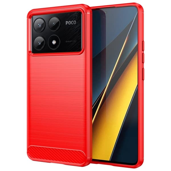 Carbon Flex Xiaomi Poco X6 Pro / Xiaomi Redmi K70E kotelot - Punainen Red