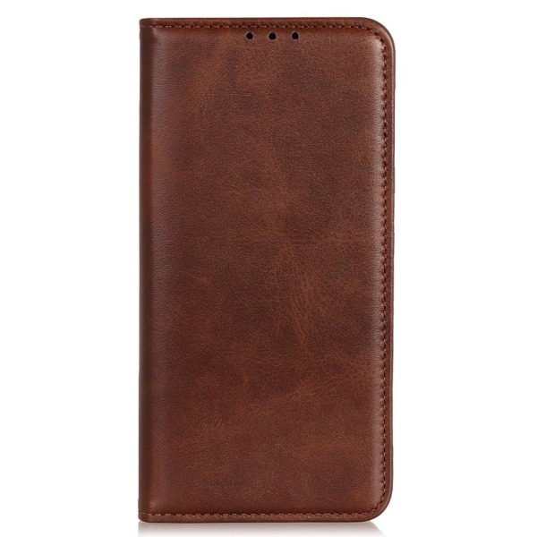 Flip Etui med Pung i Ægte Læder til Motorola Moto G73 - Kaffe Brown