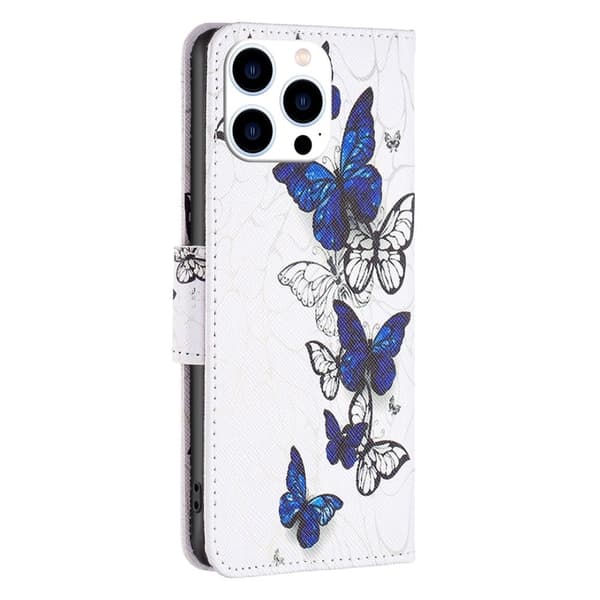 Wonderland iPhone 14 Pro flip etui - Sommerfugle Blue