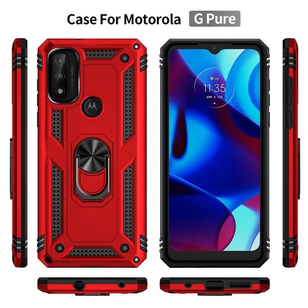 Bofink Combat Motorola G Pure Etui - Rød Red