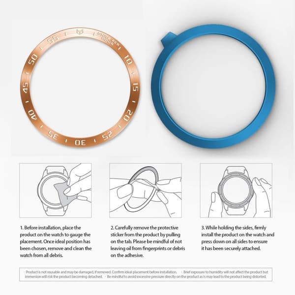 Ramme i rustfritt stål til Samsung Galaxy Watch 3 (41 mm) - Rose Gull Pink