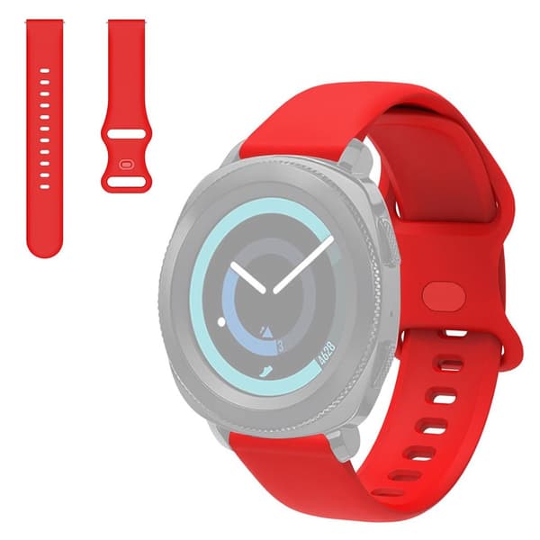 22mm Universal enkel silikone urrem - Rød Red