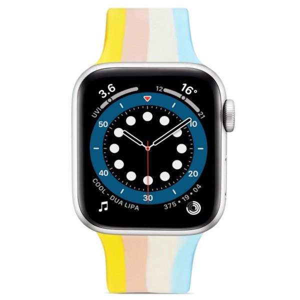 Apple Watch 40 mm regnbuestribet silikone-urrem - Gul Yellow