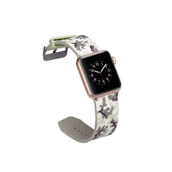 Apple Watch serie 4 44mm silikoneurrem - grå kamuflage Silver grey