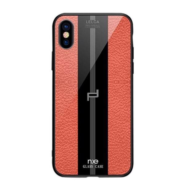 NXE LELCA iPhone XS tuntuinen kuvioinen suojakotelo - Oranssi Orange