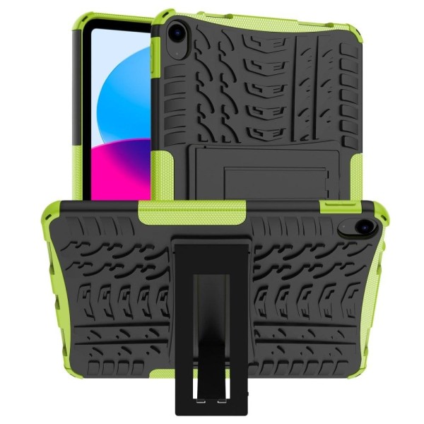 Tire pattern kickstand case for iPad 10.9 (2022) - Green Grön