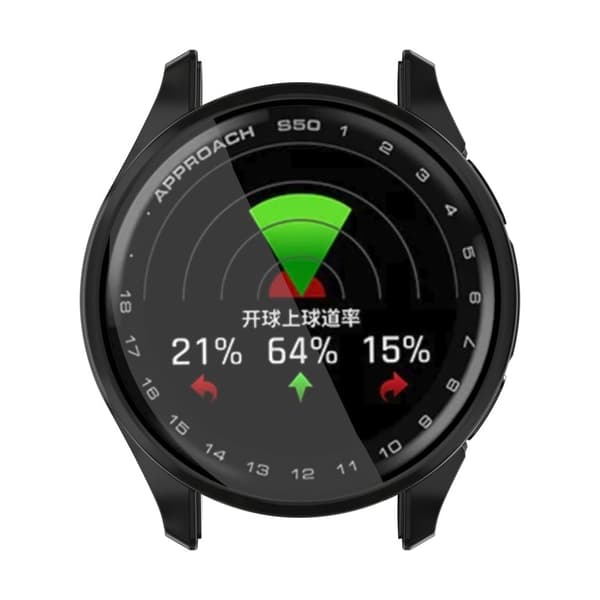 Garmin Approach S50 Klockfodral Galvaniserat heltäckande flexibelt skydd - Svart Svart