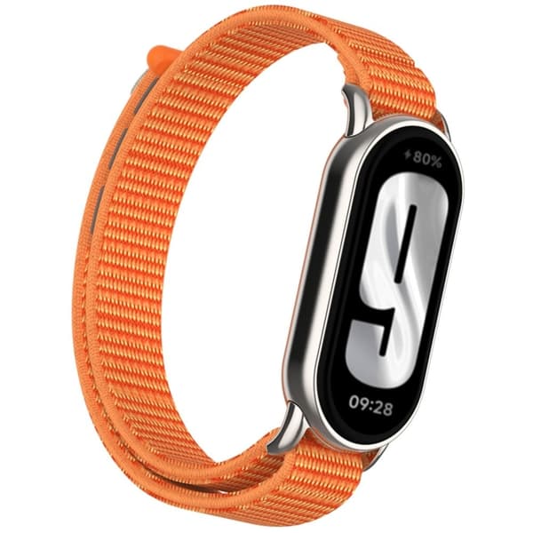 Xiaomi Mi Band 9 / Smart Band 8 Klockarmband Nylon Loop Justerbart handledsband - Orange Orange