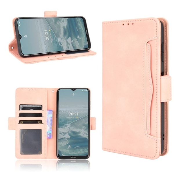 Modern-styled Læder Pung Etui til Nokia G20 - Lyserød Pink