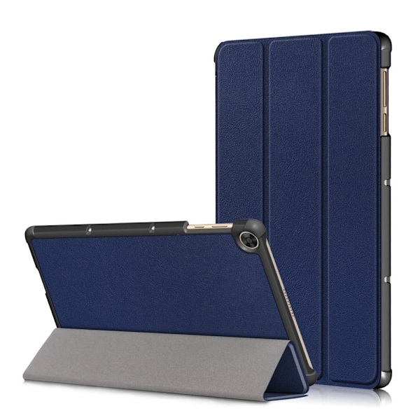 Tri-fold læderstativ-etui til Huawei MatePad T10 - Mørkeblå Blue