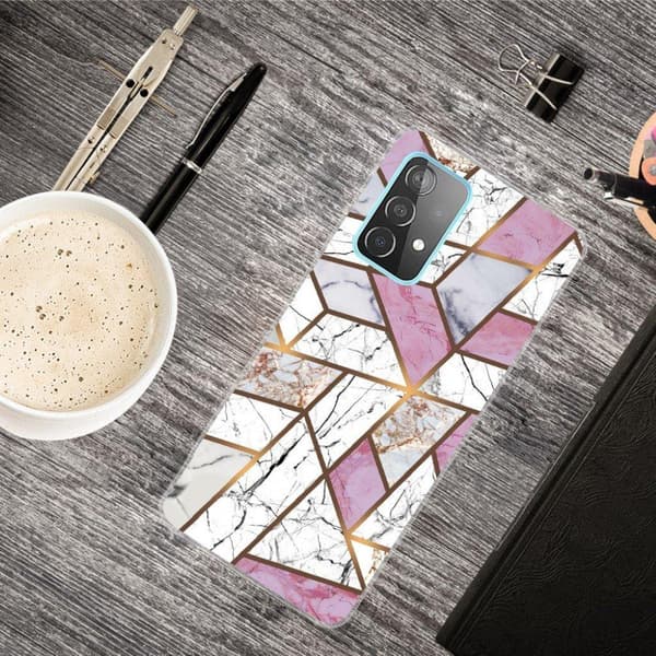 Marmormotiv Samsung Galaxy A32 5G skal - Rosa / Vit / Grå Marmor multifärg