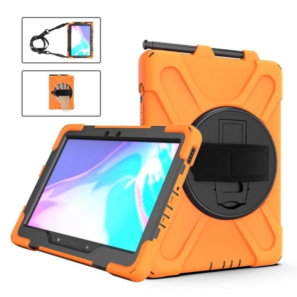 Samsung Galaxy Tab Active Pro / Active4 Pro X-format silikonfodral med rem - Orange Orange