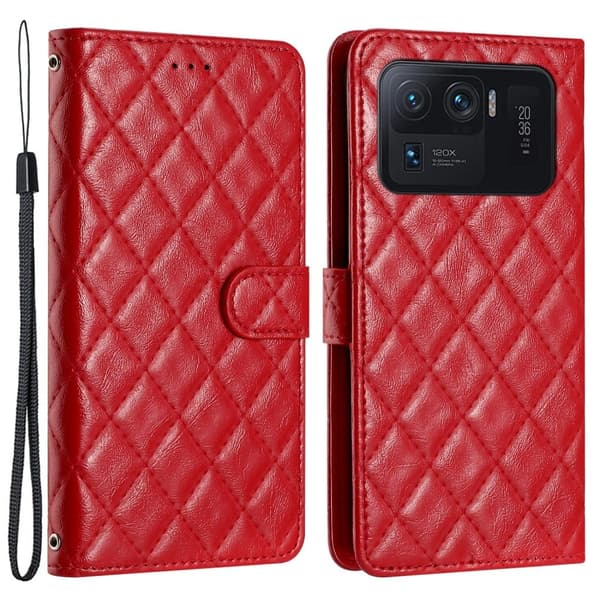 Funktionelt Xiaomi Mi 11 Ultra rombe etui med pung Red