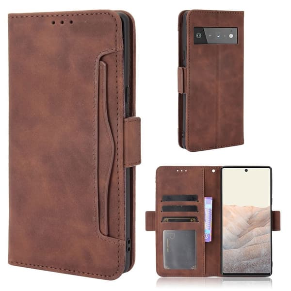 Lommebok-etui i moderne skinn-design Google Pixel 6 Pro - Brun Brown