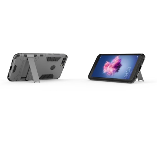 Huawei P Smart hi-tech cover i med kickstand - Grå Silver grey