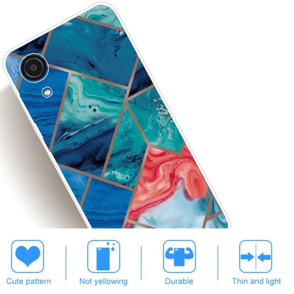 Marble Samsung Galaxy A03 Core Suojakotelo - Sininen And Orange Tile Multicolor