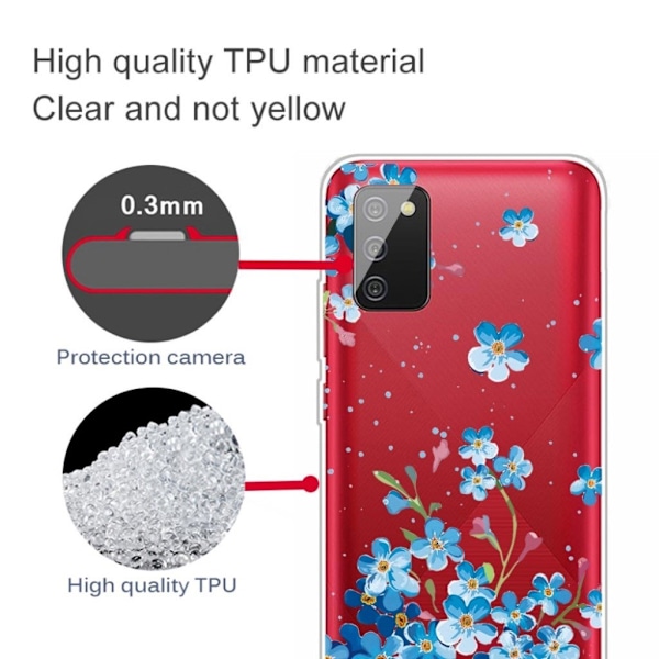 Deco Samsung Galaxy A03s skal - Blå Blommor Blå