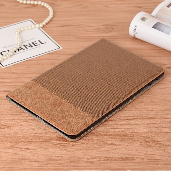 Samsung Galaxy Tab A 10.1 (2019) ristikkäistekstuurinen nahkakotelo - Ruskea Brown