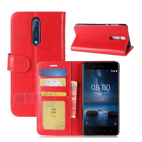 Nokia 8 Design suojakotelo - Punainen Red