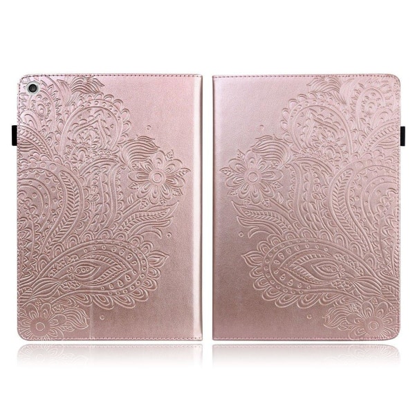 Lenovo Tab M10 HD Gen 2 flower imprint leather case - Rose Gold Pink