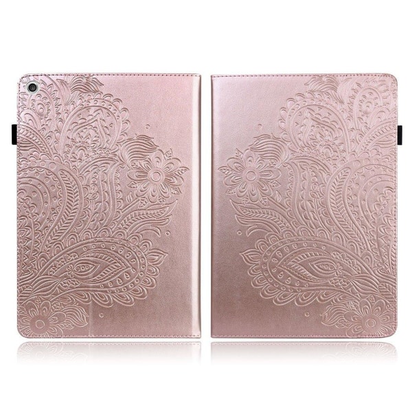 Lenovo Tab M10 HD Gen 2 flower imprint leather case - Rose Gold Rosa