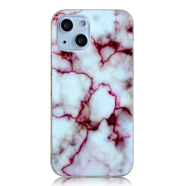 Marmormotiv iPhone 14 skal - Röd Marmor Röd
