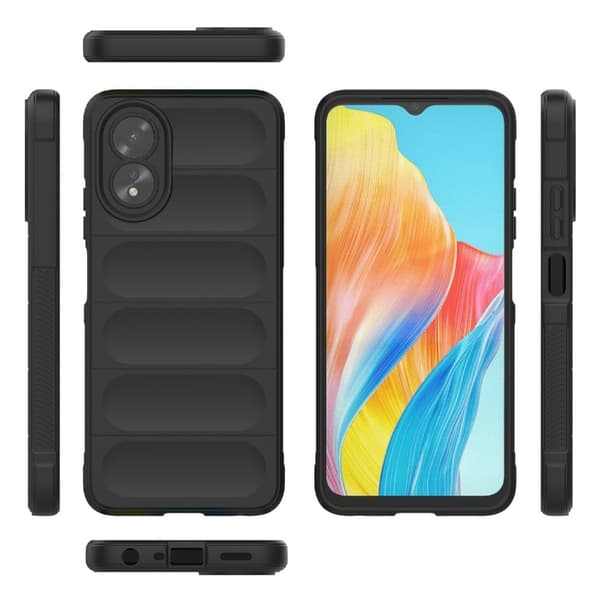 Blødt grebsformet Oppo A38 cover - Sort Black