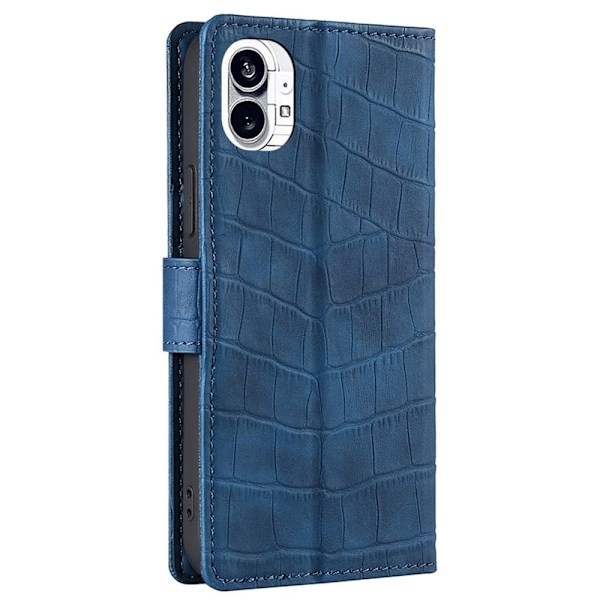 Krokotiilin Nahkainen Läppäkotelo For Nothing Phone (1) - Sininen Blue