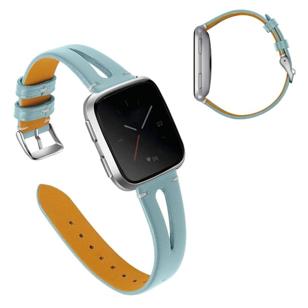 Urrem i ekte skinn til Fitbit Versa - Cyan Green