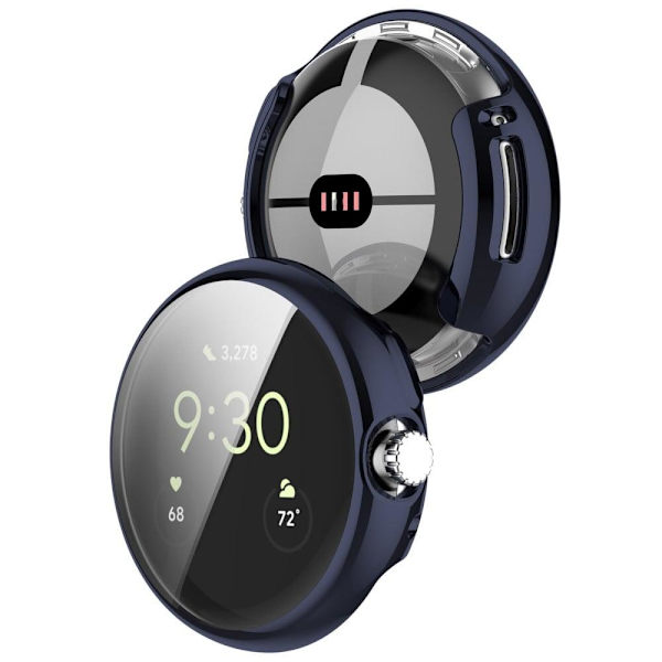 Google Pixel Watch galvanointi kansi näytönsuojalla - Keskiyön Sininen Blue