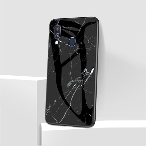 Fantasy Marble Samsung Galaxy A40 cover - Sort Black