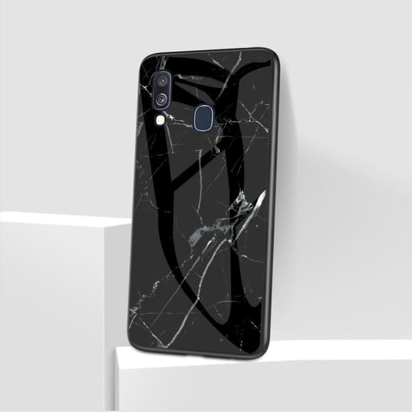 Fantasy Marble Samsung Galaxy A40 deksel - Svart Black