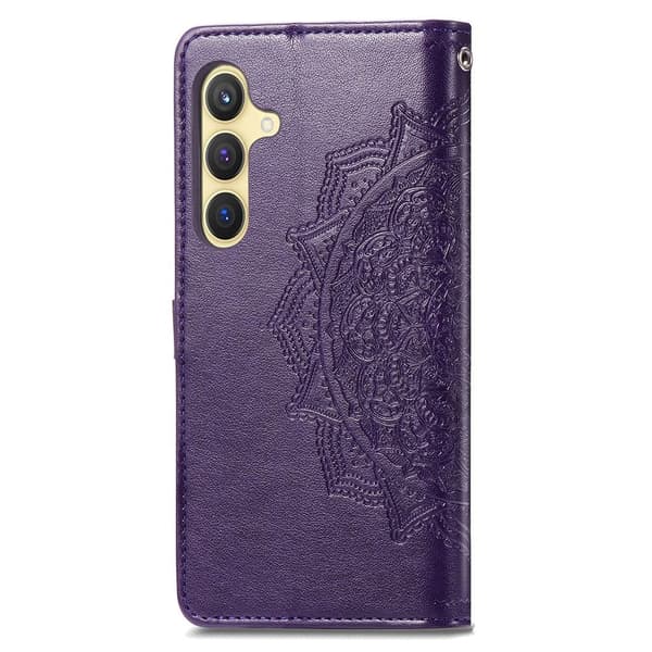 Mandala Samsung Galaxy S24 Plus læderetui - Lilla Purple