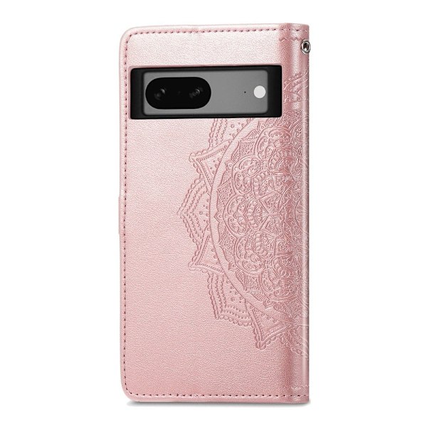 Mandala Google Pixel 7a Flip Etui - Rødguld Pink